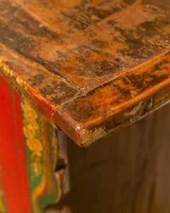 Hand Painted Ornate Cabinet with Flowers from Tibet circa 1920's