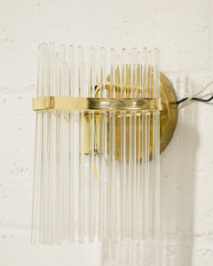 Vintage Brass and Glass Italian Sconce