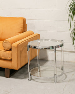 Chrome and Glass Side Table Large