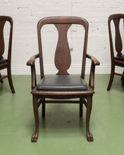 Load image into Gallery viewer, Set of 6 Antique Oak Lions Claw Dining Chairs
