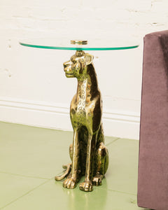 Gold Cheetah Side Table