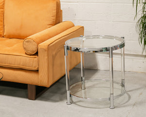 Chrome and Glass Side Table Large