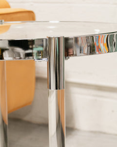 Chrome and Glass Side Table Large