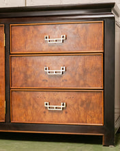 Load image into Gallery viewer, Vintage Black &amp; Burlwood Chinoiserie Dresser by Century
