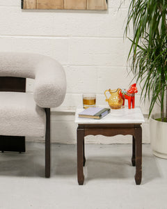 Pair of Marble Mahogany End Tables