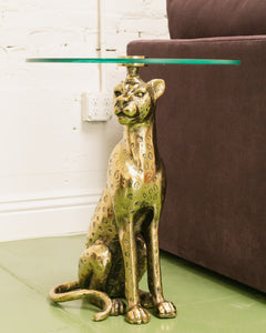 Gold Cheetah Side Table