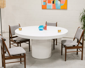 Clara Round White Glossy Table