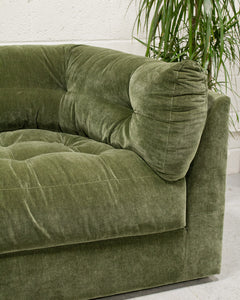 Prima Chaise and Bumper Olive Green Sofa