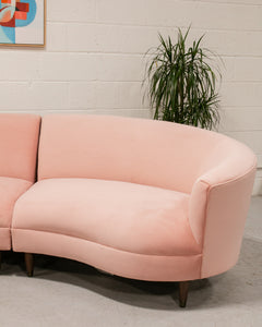 Aria 3 Piece Curved Sofa in Royale Blush