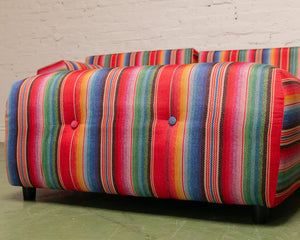 Striped Low Profile Modular Sofa