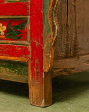 Load image into Gallery viewer, Hand Painted Ornate Cabinet with Flowers from Tibet circa 1920&#39;s
