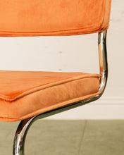 Load image into Gallery viewer, Orange Chrome Cantilever Chair
