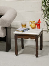 Load image into Gallery viewer, Pair of Marble Mahogany End Tables
