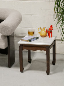 Pair of Marble Mahogany End Tables