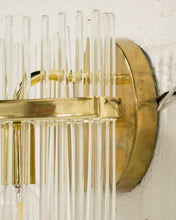 Load image into Gallery viewer, Vintage Brass and Glass Italian Sconce
