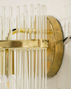 Vintage Brass and Glass Italian Sconce