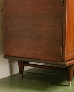 Mid-Century Modern Credenza with Silver  Accent Pulls