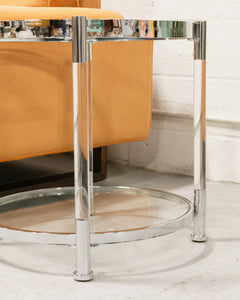 Chrome and Glass Side Table Large