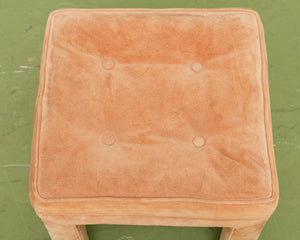 Burnt Orange Upholstered Vintage Karl Springer Ottoman