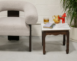 Pair of Marble Mahogany End Tables