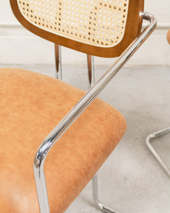 Chrome and Rattan Counter Stool