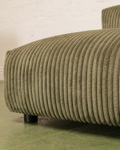 Bailey 2 Piece Loveseat Sofa in Green Corduroy