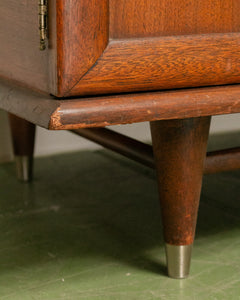 Mid-Century Modern Credenza with Silver  Accent Pulls