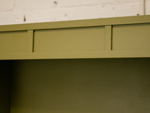 Load image into Gallery viewer, Vintage Olive Green Campaign Style Bookshelf/Hutch Cabinet
