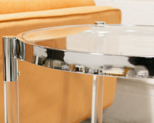 Chrome and Glass Side Table Large