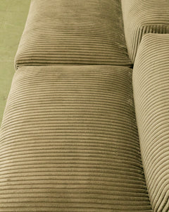 Bailey 2 Piece Loveseat Sofa in Green Corduroy