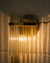 Load image into Gallery viewer, Vintage Brass and Glass Italian Sconce
