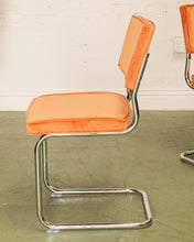 Load image into Gallery viewer, Orange Chrome Cantilever Chair
