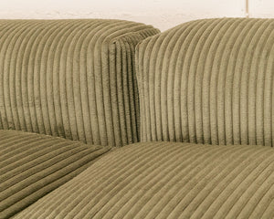 Bailey 2 Piece Loveseat Sofa in Green Corduroy