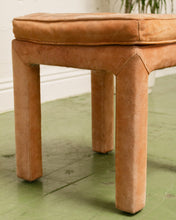 Load image into Gallery viewer, Burnt Orange Upholstered Vintage Karl Springer Ottoman
