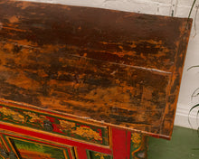 Load image into Gallery viewer, Hand Painted Ornate Cabinet with Flowers from Tibet circa 1920&#39;s
