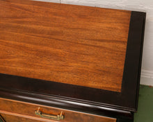 Load image into Gallery viewer, Vintage Black &amp; Burlwood Chinoiserie Dresser by Century
