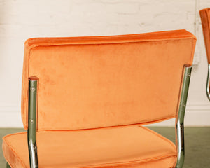 Orange Chrome Cantilever Chair