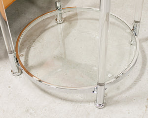 Chrome and Glass Side Table Large