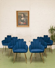 Load image into Gallery viewer, Blue Deco Velvet Chair
