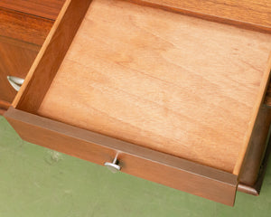 Mid-Century Modern Credenza with Silver  Accent Pulls