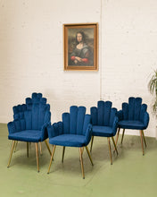 Load image into Gallery viewer, Blue Deco Velvet Chair
