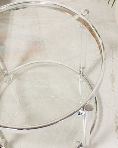 Chrome and Glass Side Table Large