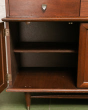 Load image into Gallery viewer, Mid-Century Modern Credenza with Silver  Accent Pulls
