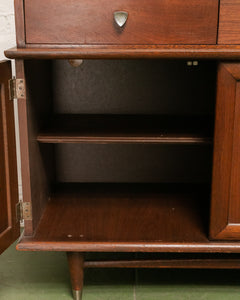 Mid-Century Modern Credenza with Silver  Accent Pulls