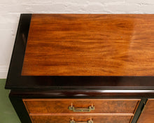 Load image into Gallery viewer, Vintage Black &amp; Burlwood Chinoiserie Dresser by Century
