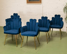 Load image into Gallery viewer, Blue Deco Velvet Chair
