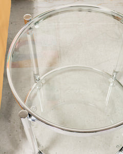 Chrome and Glass Side Table Large