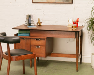 1960s Mainline for Hooker Furniture Floating Walnut Wood Executive Desk