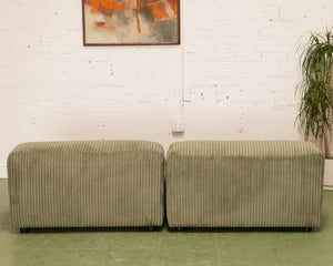 Bailey 2 Piece Loveseat Sofa in Green Corduroy