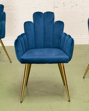 Load image into Gallery viewer, Blue Deco Velvet Chair
